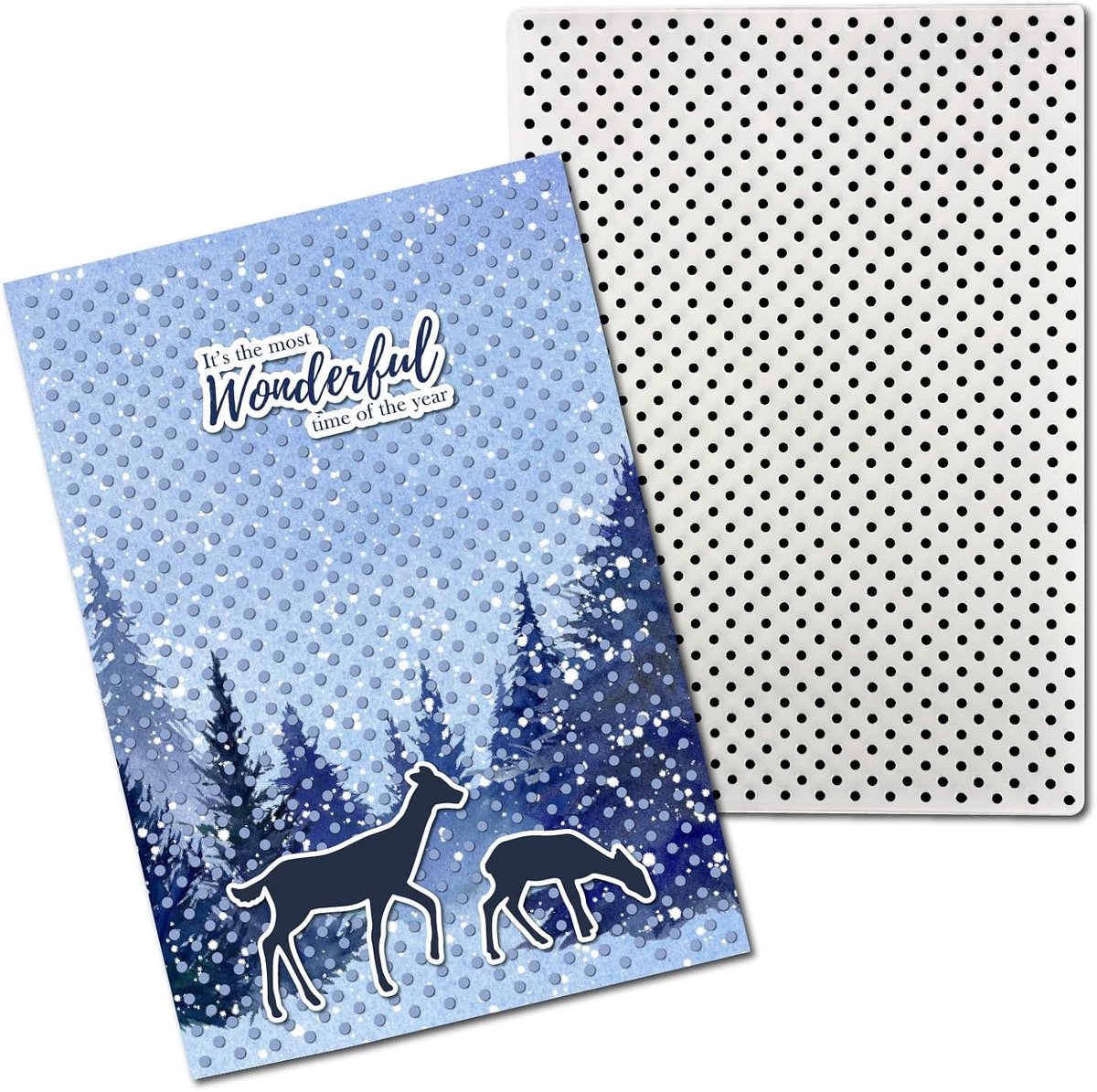 Embossingfolder Dots Achtergrond 14x22 cm - Kunststof - Voor Kerstkaarten - Eenvoudig in gebruik - ShopVlot