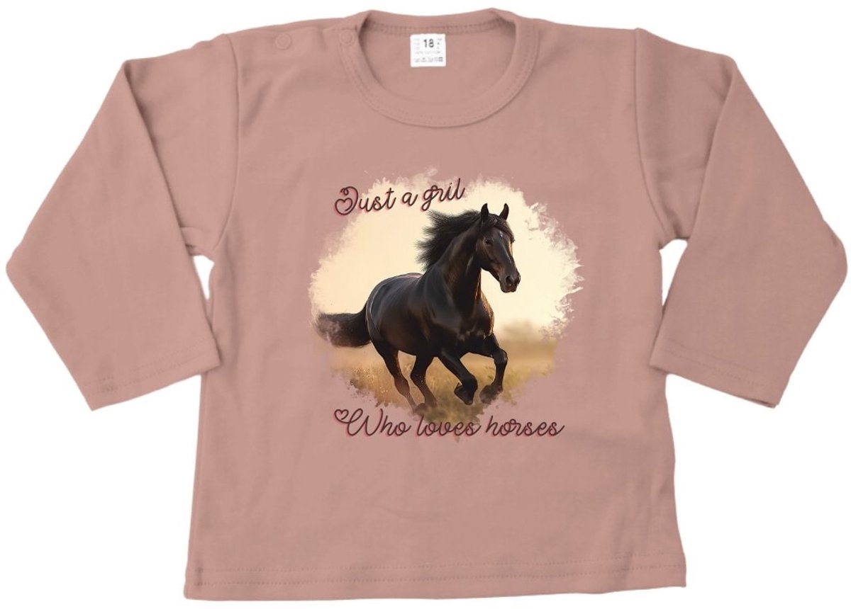Baby shirt met paard - Roze - 68