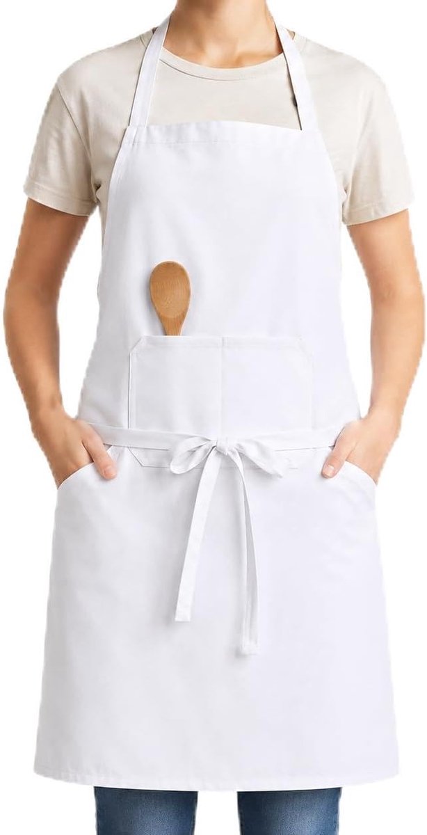 Verstelbaar schort met zak - extra lange banden - unisex kookschort - ideaal voor thuis en buiten - ShopVlot