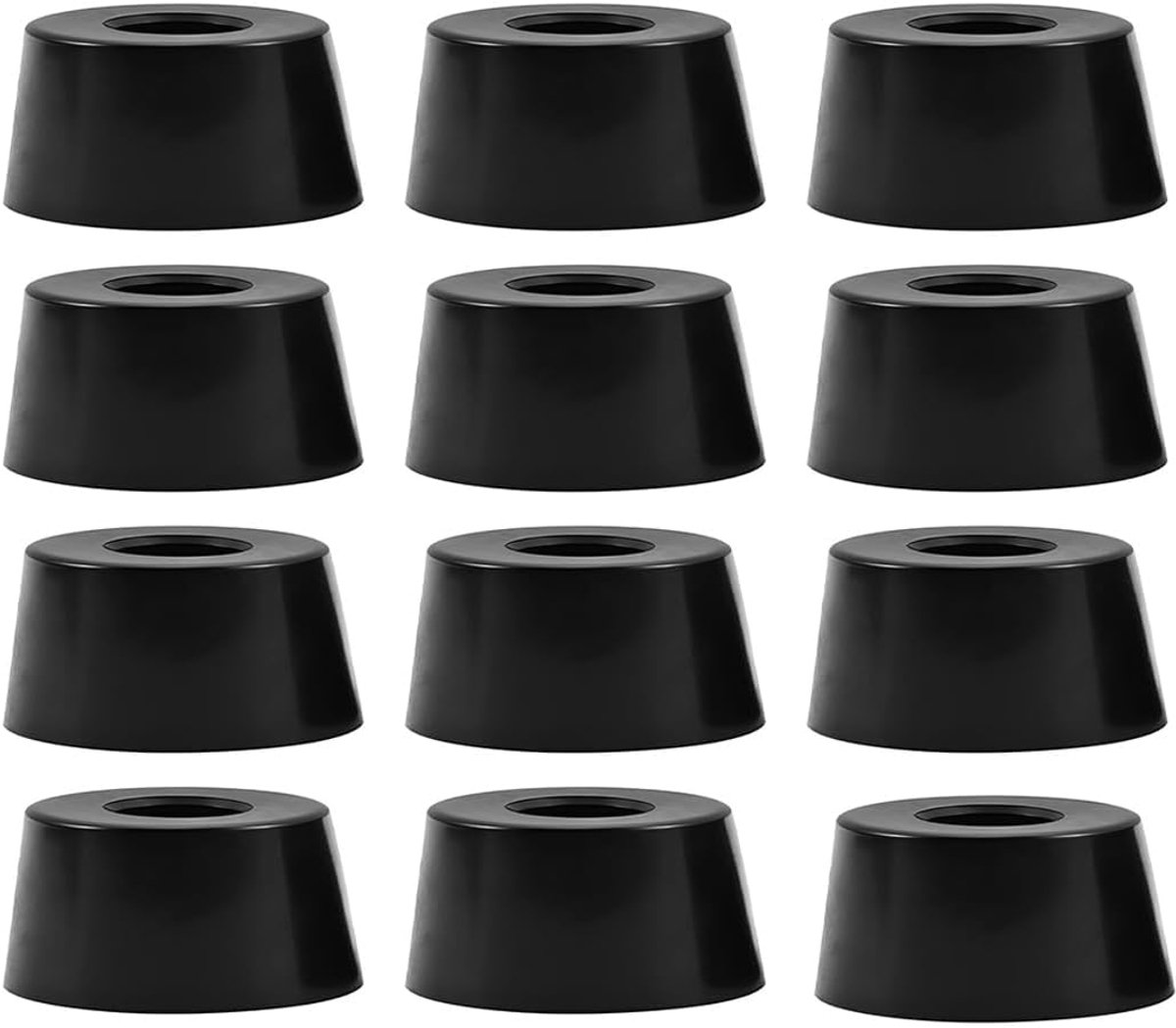 Rubber voeten 12 stuks - zwart - beschermend - voorkomt krassen op meubels - ShopVlot