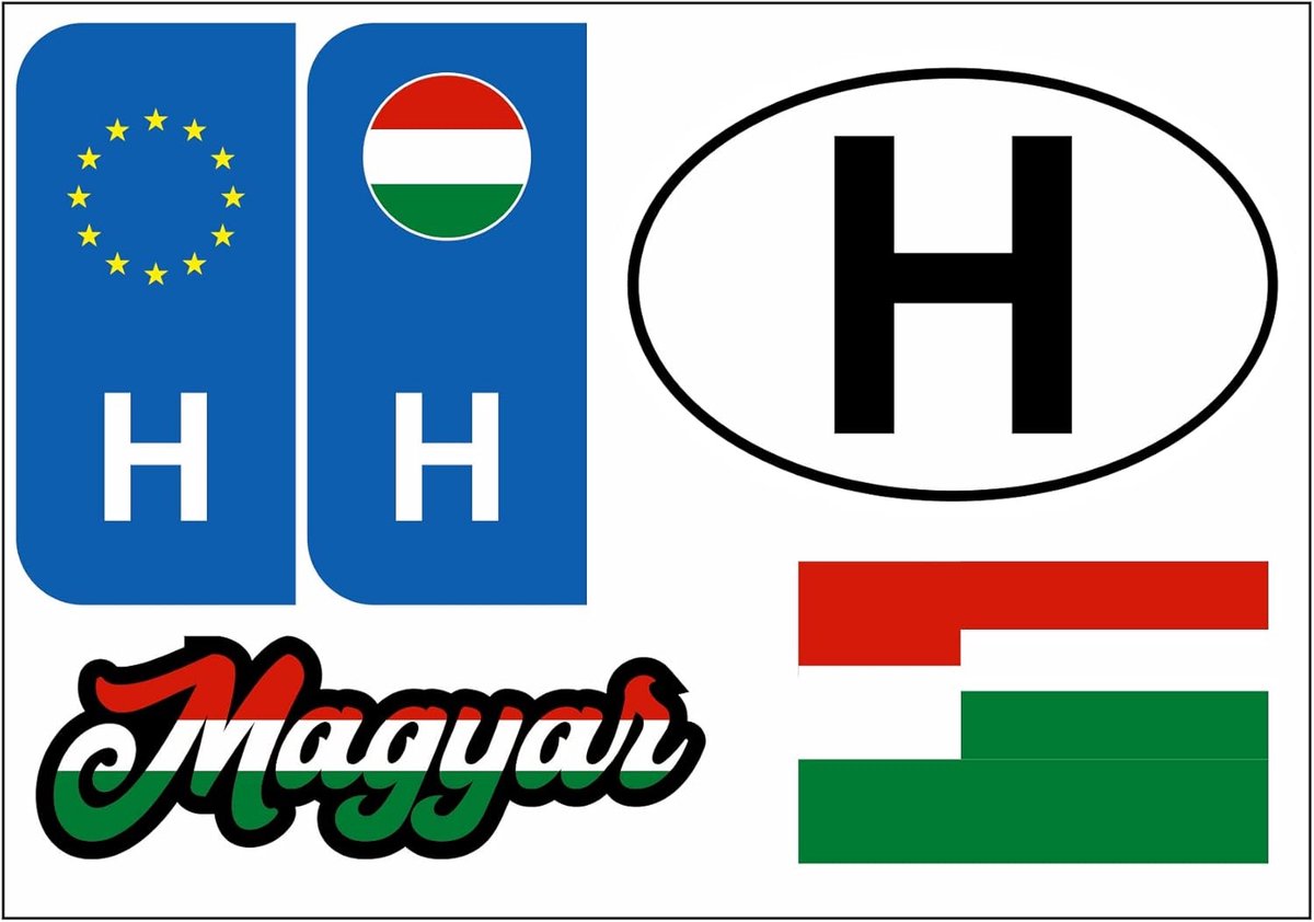 Stickers Hongarije 5 stuks - Vinyl - Waterdicht - Perfect voor auto of motor - ShopVlot