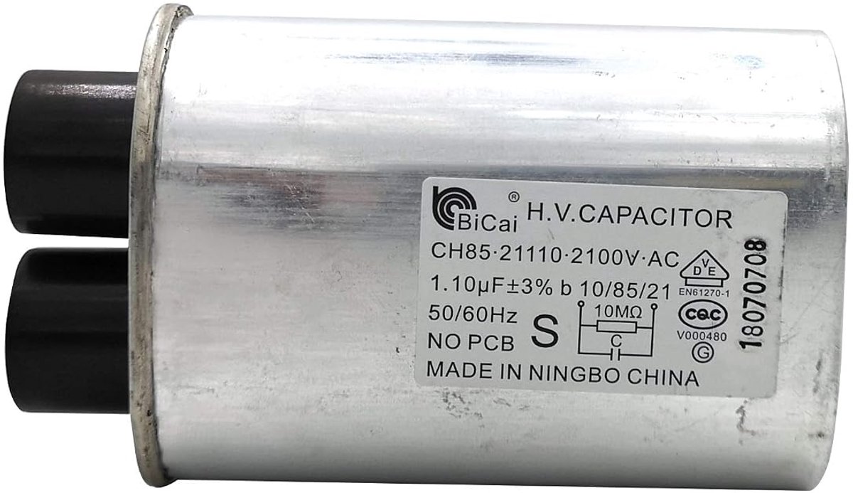 Hogespanningscondensator 1.10uF - CH85 standaard - 2100V AC - Geschikt voor magnetrons - ShopVlot