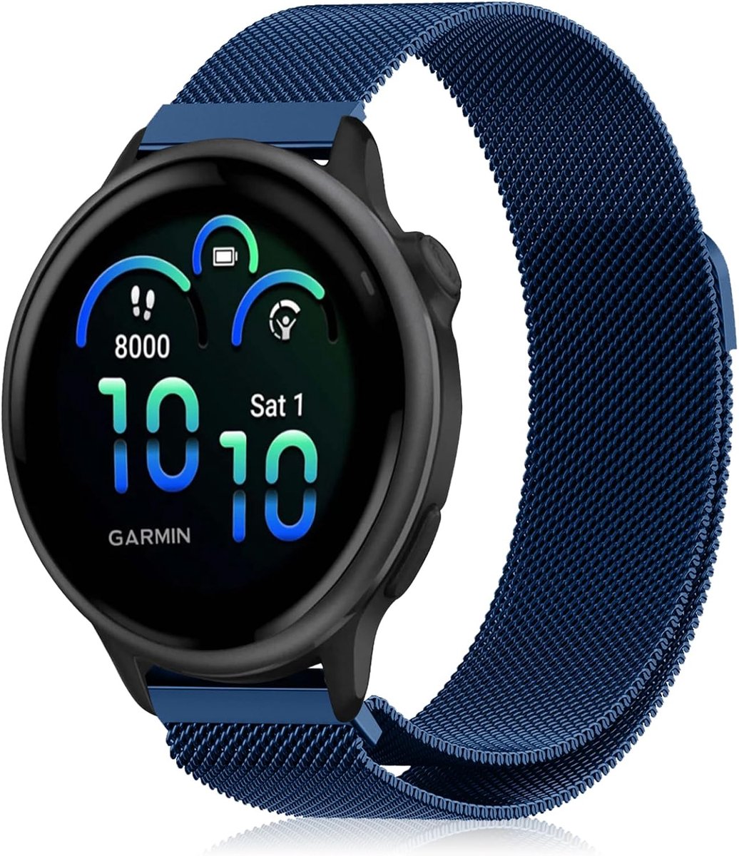 Metalen horlogeband 20mm - magnetische vervangband - ademend ontwerp - geschikt voor Garmin Forerunner - ShopVlot