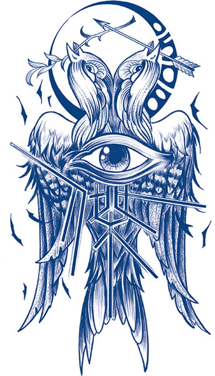 Tijdelijke tattoo Alziend oog arm 2 weken