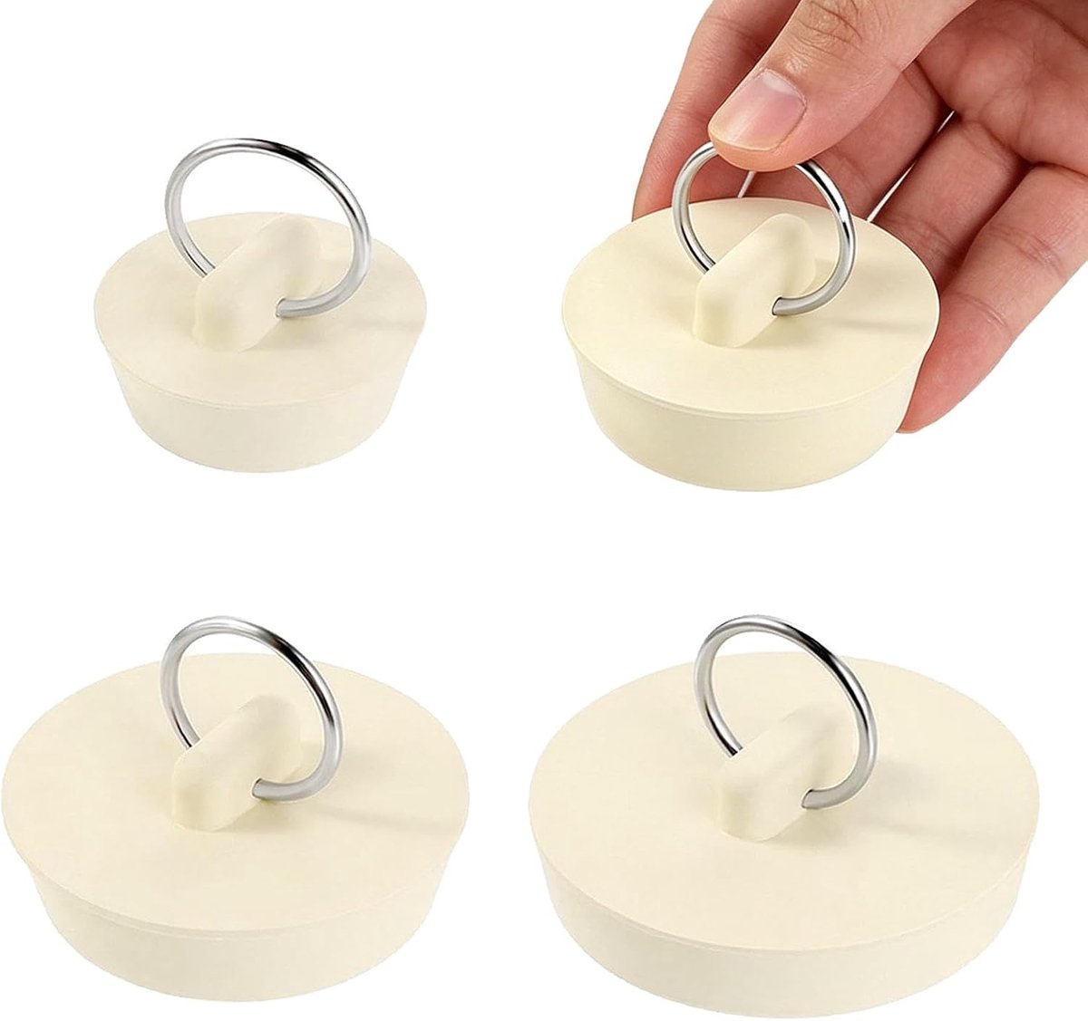 Gootsteen plug set 4 stuks - universele rubberen afdichting - hitte- en koudebestendig - ShopVlot