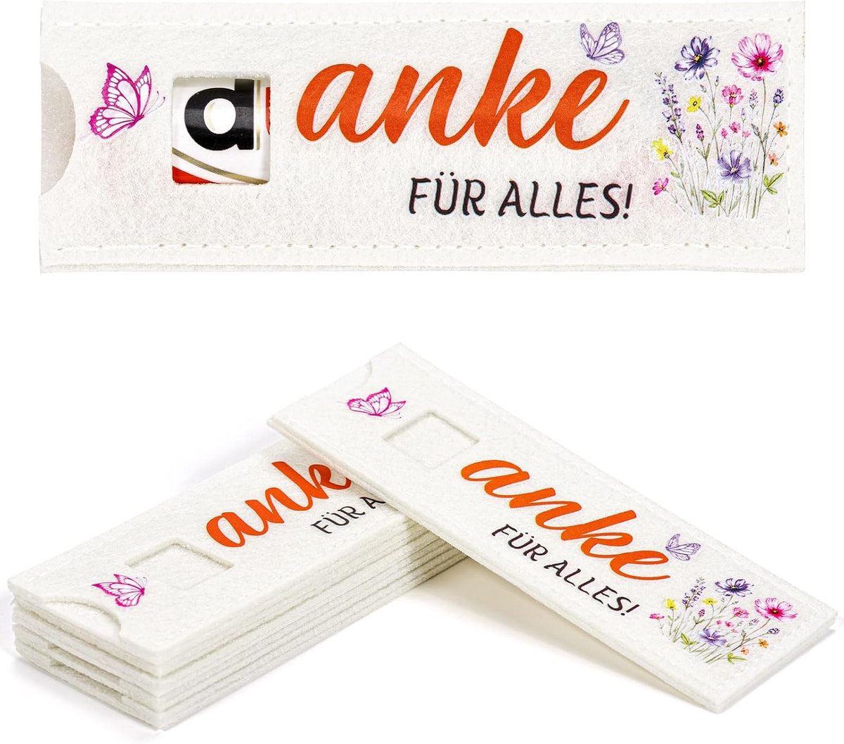 Vilten bedankzakken 14 x 5 cm - set van 24 - voor vrouwen en mannen - perfect voor kleine cadeautjes - ShopVlot