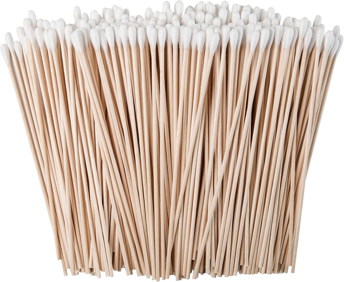 Wattenstaafjes 15 cm - ronde kop - houten handvat - ideaal voor make-up en precisiewerk - ShopVlot