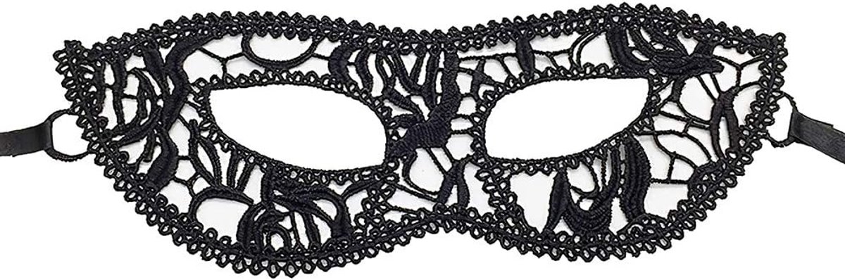 Oogmasker dames zwart kant - sexy ontwerp - perfect voor maskerade of Halloween - SnelShoppen