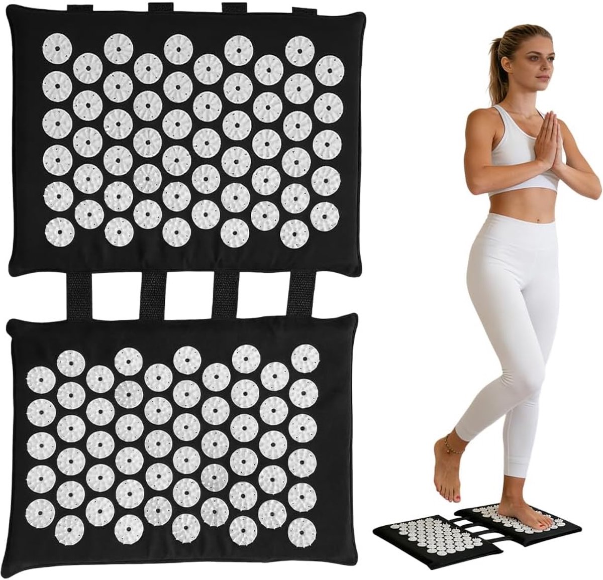 Acupressure Mat 2 x 34 cm - 110 punten voor massage - wasbare mat - ontspanning voor thuis en onderweg - SnelShoppen