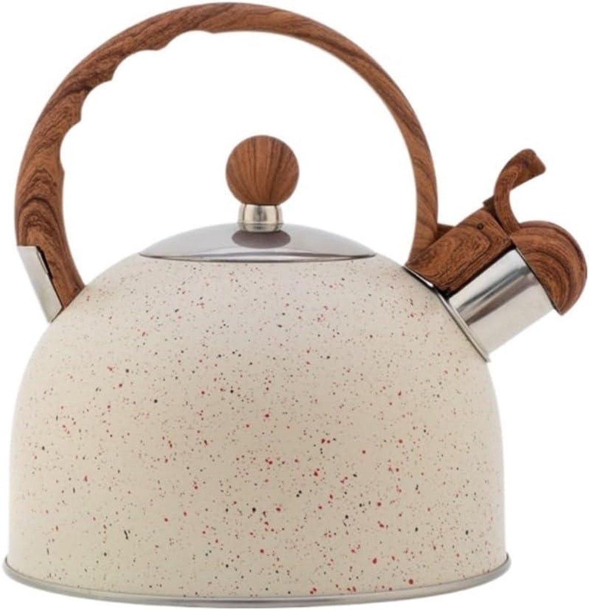 Geklokkende Waterketel - Theeketel RVS - Water Koken - Gefluit bij Kookpunt - 2.5L - Beige
