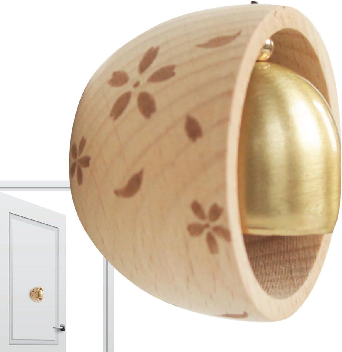 Magnetische Deurbel - Deuropening Alarm - Huis Beveiligen - Gereedschapsloze Installatie - 8 x 8 x 7 cm - Houtkleur