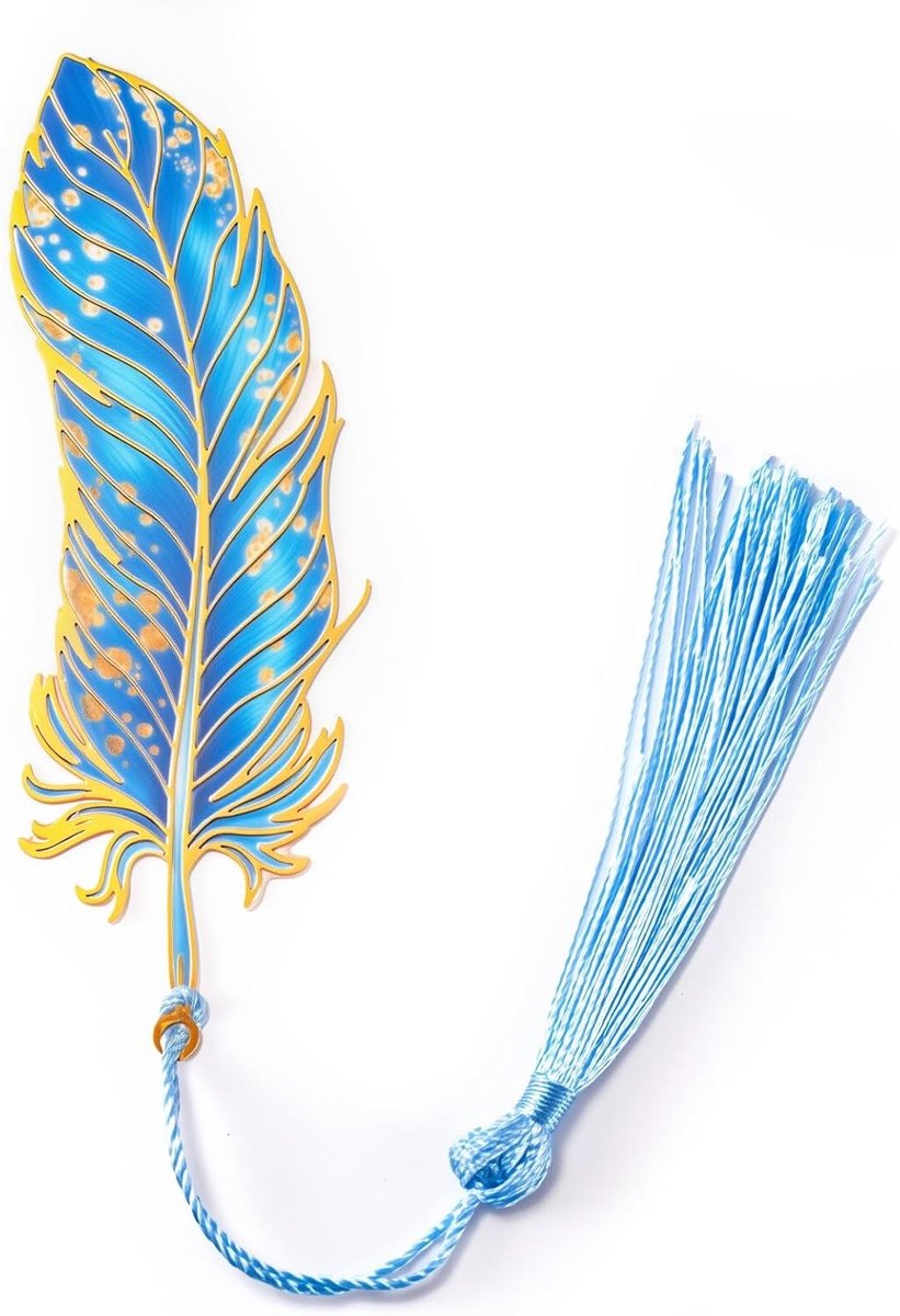 Bladwijzer veervorm - doorschijnend metaal - elegant design - perfect cadeau voor boekliefhebbers - SnelShoppen
