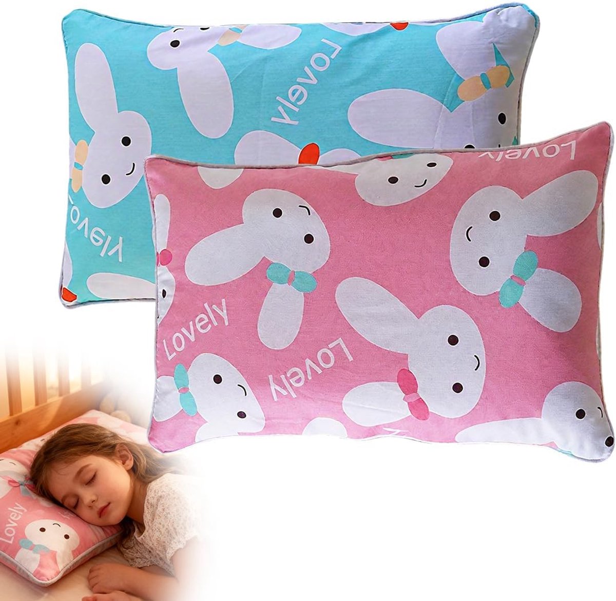 Kinderkussensloop 40x60 - katoen - set van 2 - comfortabel slapen - SnelShoppen