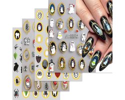 Nagelstickers Halloween 5D Reliëf - Vleermuis en Spinnen Motieven - Slijtvast en Kleurecht - SnelShoppen