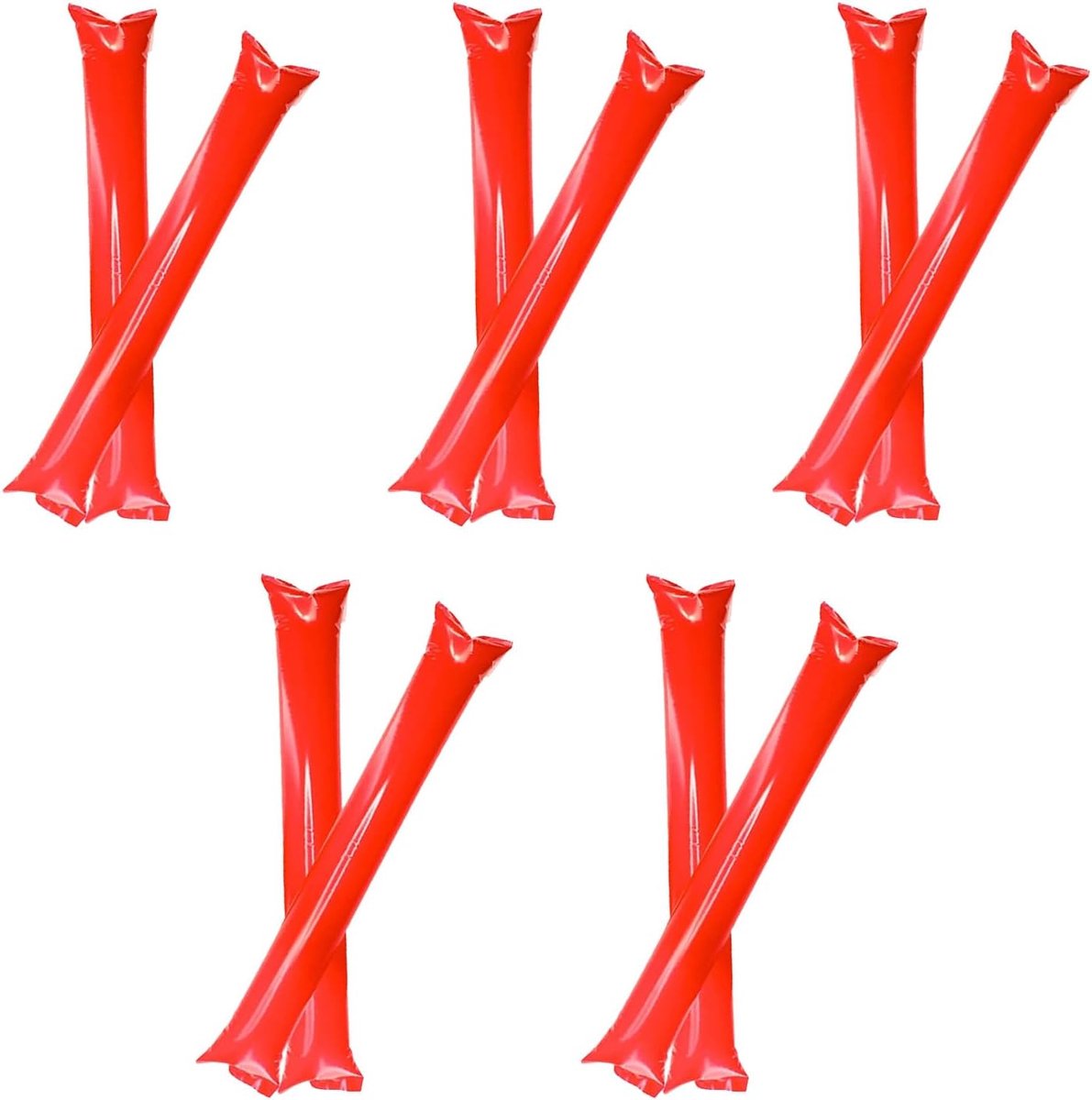 Opblaasbare kloppers 60 x 10 cm - rood - versterkt materiaal - ideaal voor sportevenementen - SnelShoppen