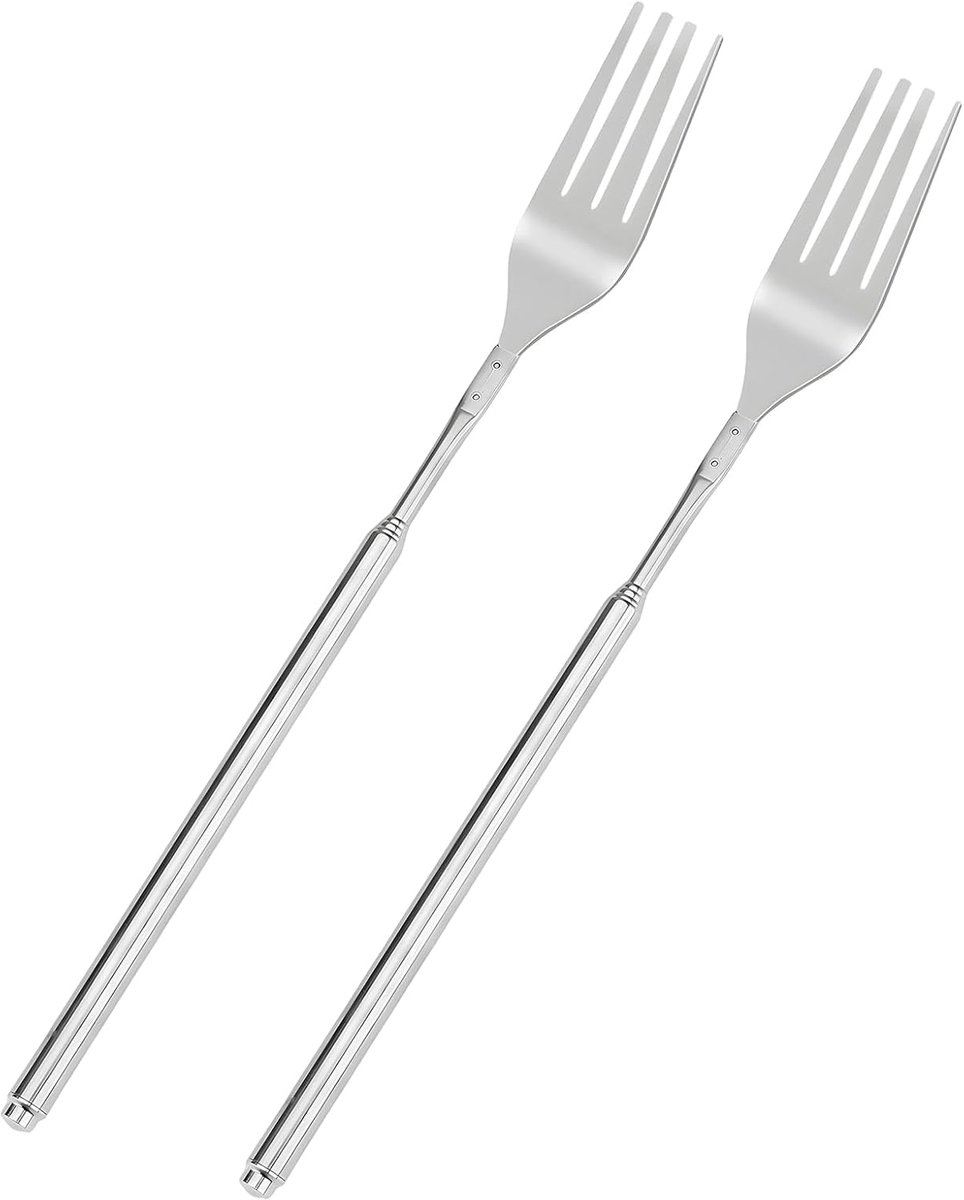 Telescopische vork 23-64.5 cm - RVS - Uittrekbaar - Ideaal voor BBQ en fruit - SnelShoppen