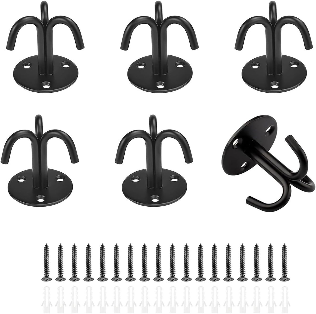 Ceiling hooks met 3 haken - roestvrij staal - zwaar belastbaar - ideaal voor planten en lampen - SnelShoppen