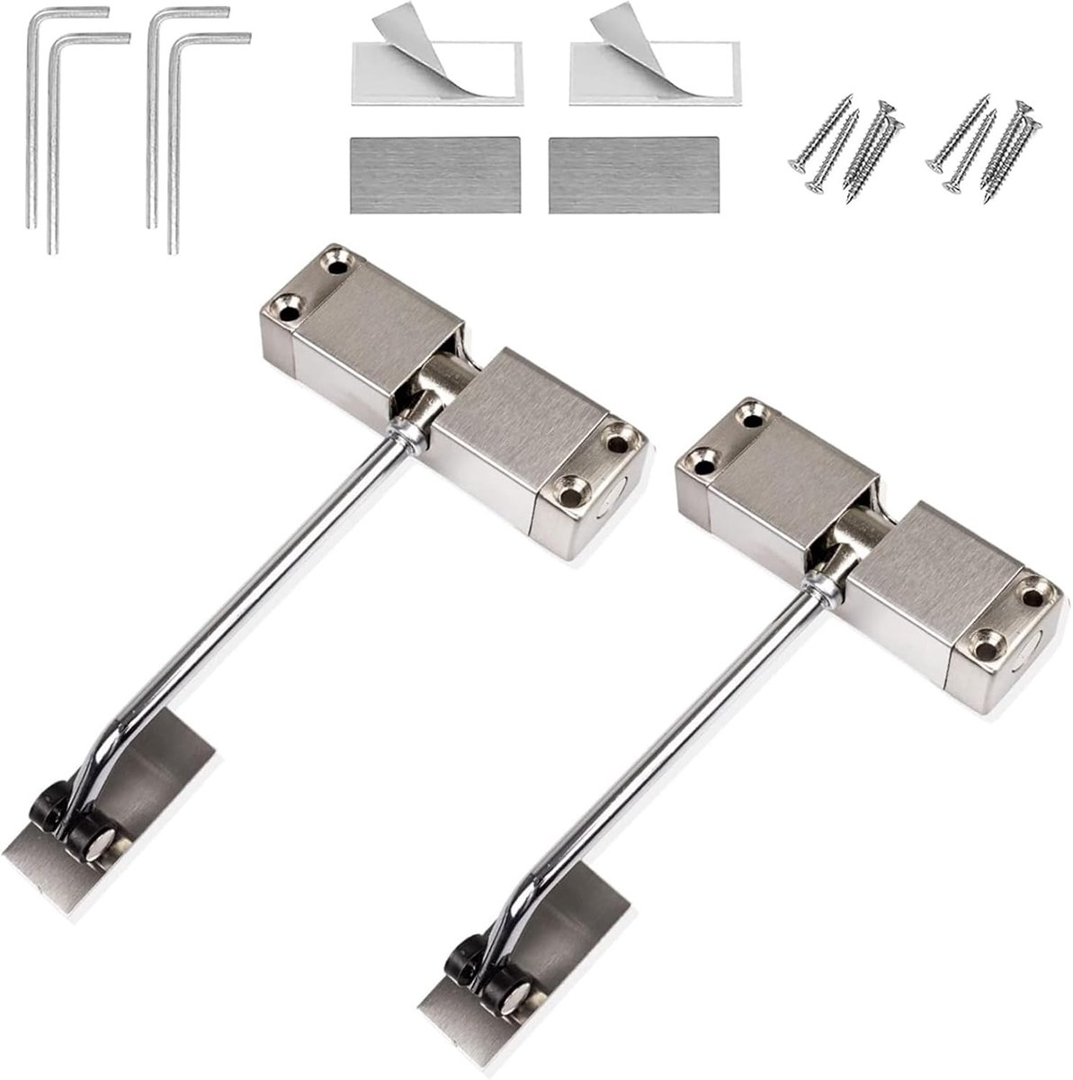 Deursluiter Deurdemper - Veersluiter Automatisch - Stil Sluiten - Roestvrij Staal - 2 Stuks - Zilver