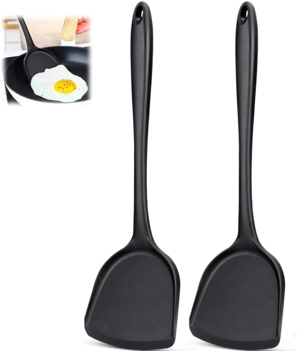 Silicone wok spatulas 2 stuks - hittebestendig - duurzaam silicone - ideaal voor koken en bakken - SnelShoppen