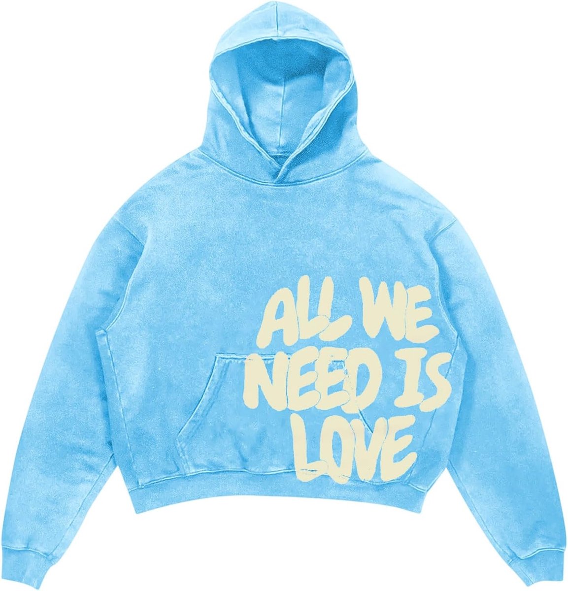 Capuchontrui heren oversized - kleurrijk katoen - hiphop-letterprint - casual loungewear - SnelShoppen