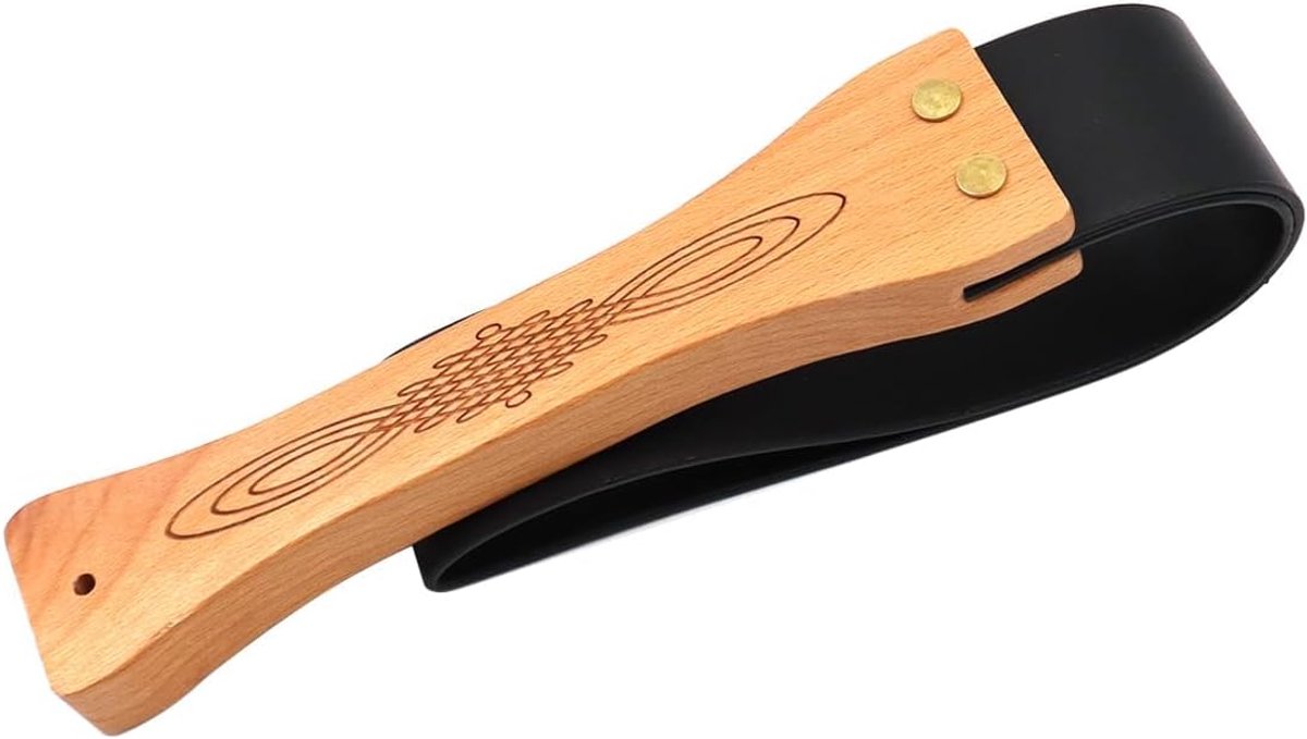 Ruiterstok 45,5 cm - Leren peddel met antislip handvat - Duurzaam en lichtgewicht - Ideaal voor training - SnelShoppen