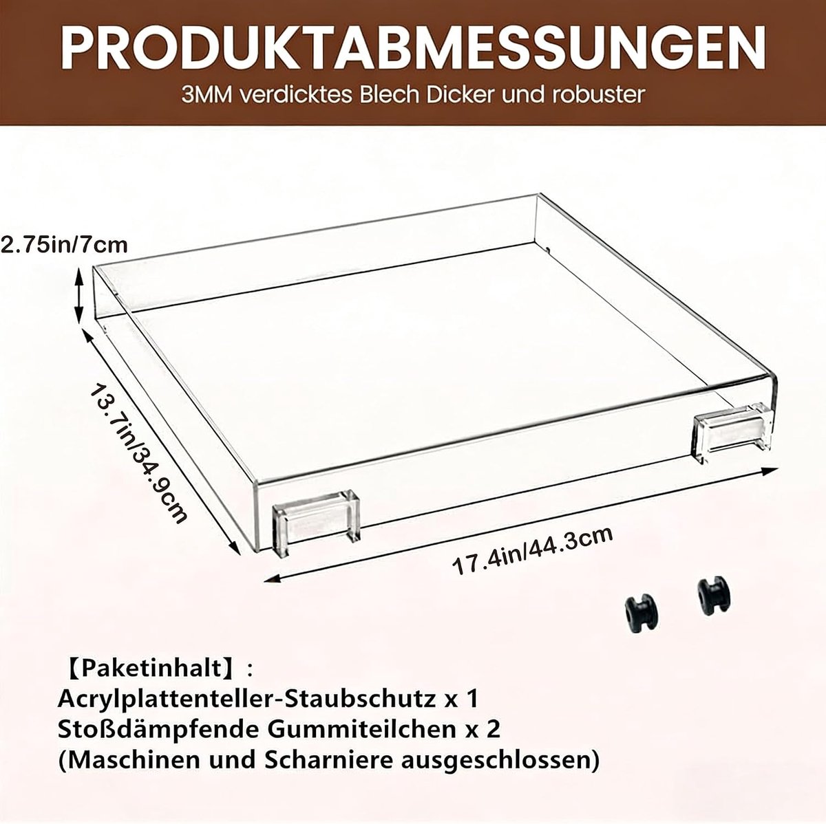 Beschermhoes voor platenspeler - maat gemaakt voor Technica Audio AT-LP120XUSB-BK/AT-LP120XBT-USB - stofdicht - SnelShoppen