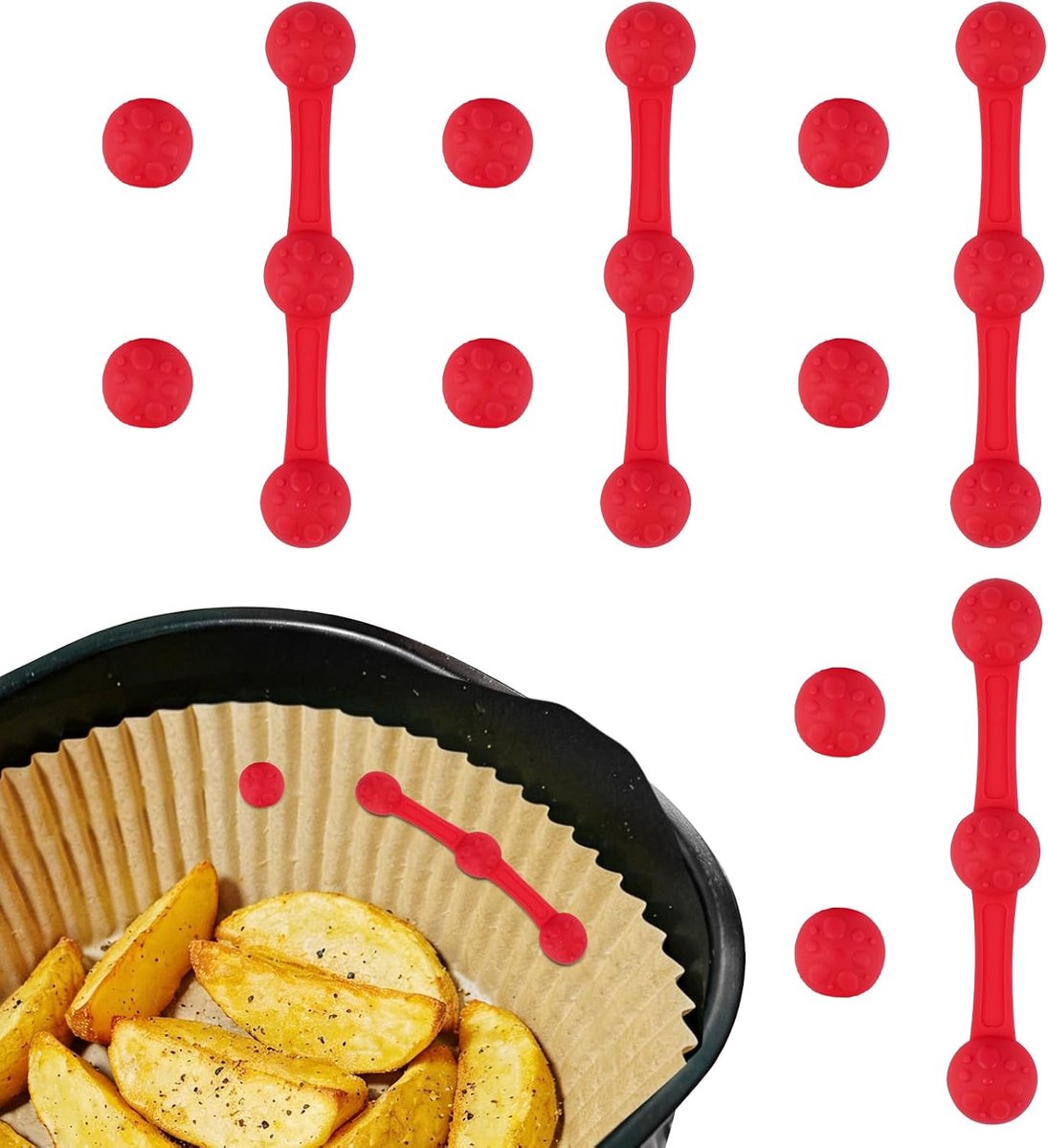 Airfryer siliconen magneetclips - hittebestendige veiligheidsgespen - herbruikbaar - SnelShoppen
