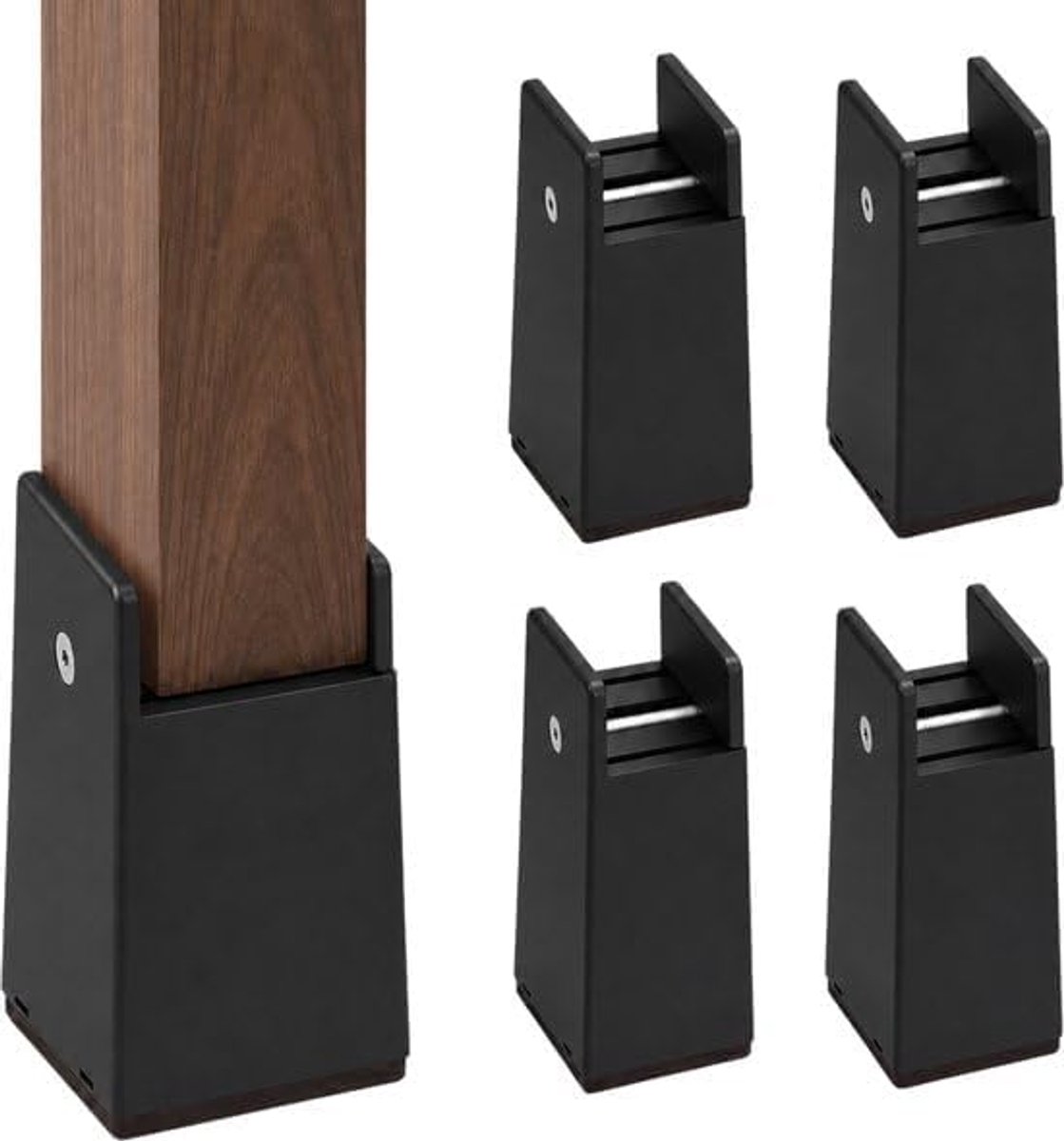 meubelverhogers set van 4 - ongeveer 10 cm extra hoogte - zwart - ruimte voor robotstofzuiger - SnelShoppen