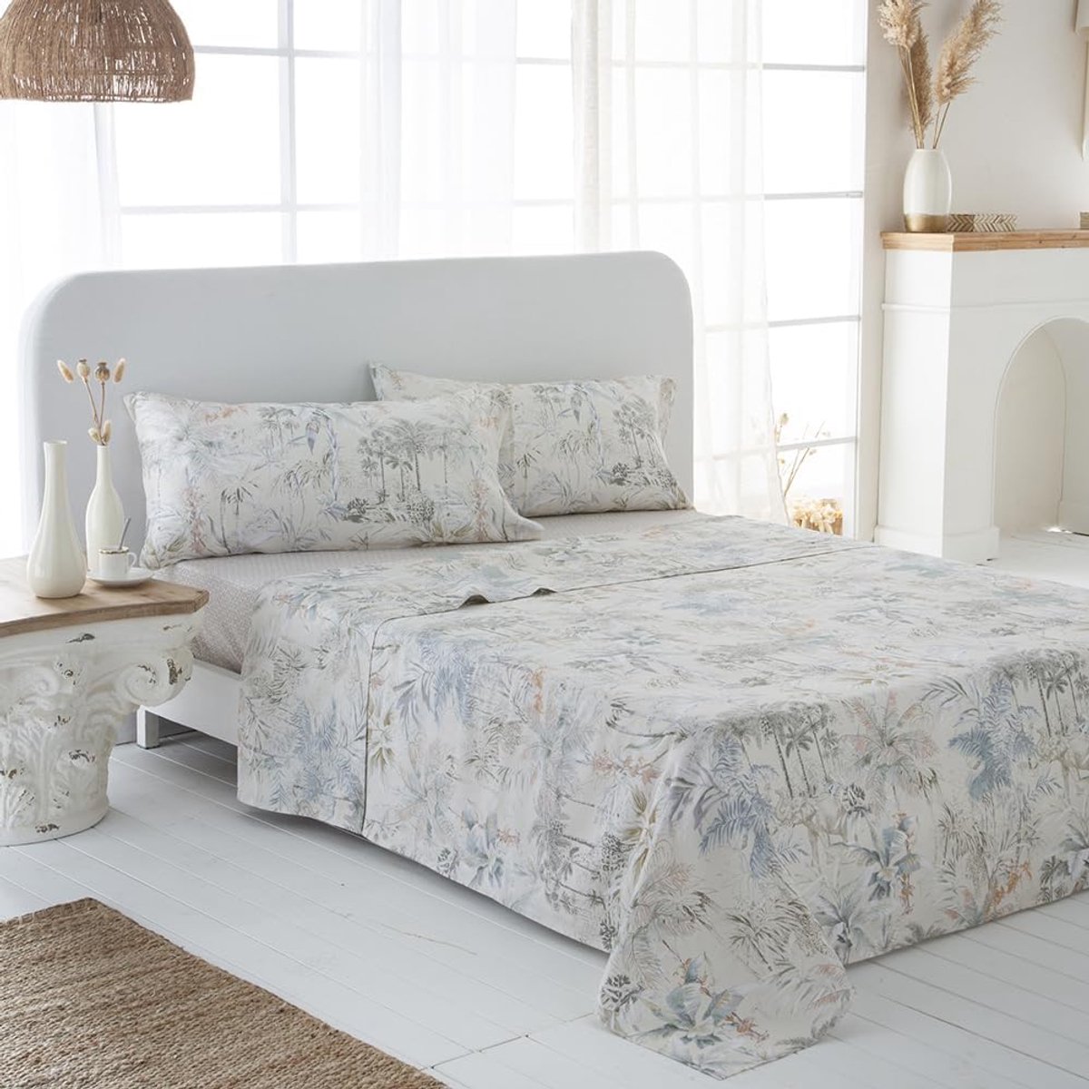 ARTean Ecuador Beddengoedset, 160 x 190/200, satijn, katoen, 200 draden, meerkleurig, 4-delige set