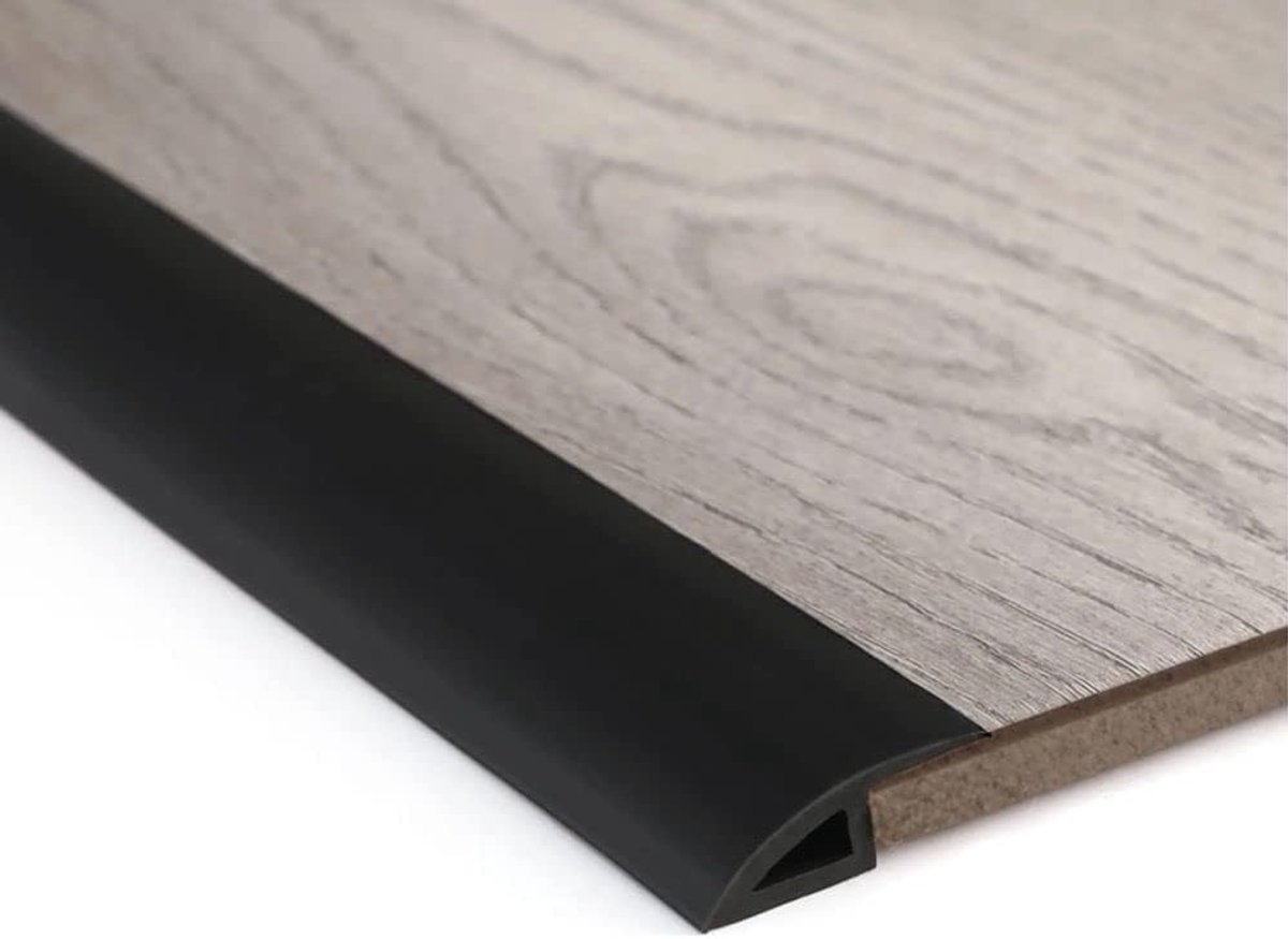 4M Zwarte Tapijtrand Zelfklevend PVC Laminaat Vloer Deur Doorway Overgang Drempelstrook Tegelranden Rubber Vloerbedekking Rand (Dekking Hoogte Binnen 10mm)