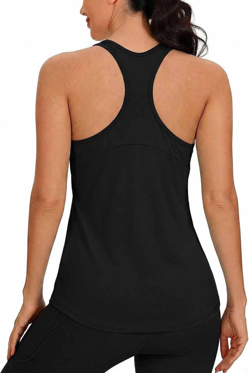 Reflecterende sporttop voor dames, racerback, fitness, tanktop, ademend, licht, sneldrogend, gym top