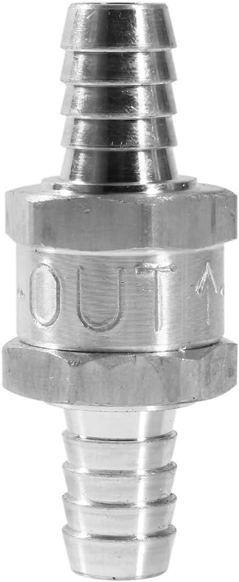 Aluminium Brandstof Terugslagklep, Eenrichtingsklep, 12mm, Zilver