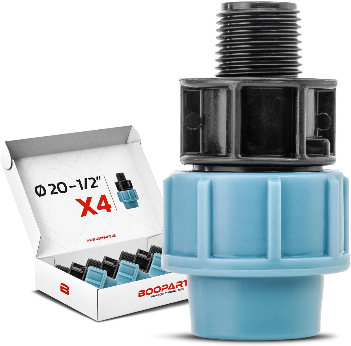 Hulsaansluitingen 20 mm x 1/2 inch - Polypropyleen PE-connector - Duurzaam en veelzijdig - SnelShoppen