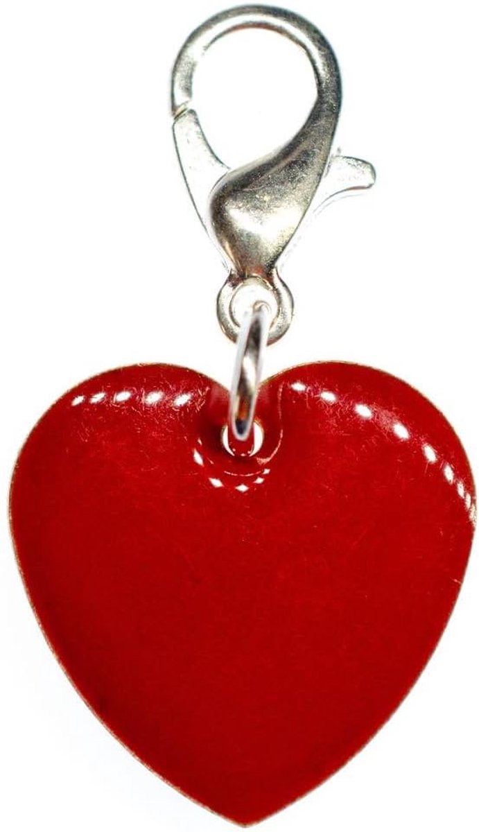 Hart Bedel voor Armband Polsband Hanger Harten 16mm Emaille Liefde Rood