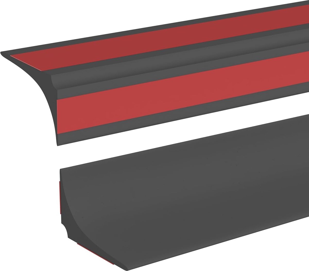 Siliconen Douche Drempel Waterafscheiding,Zelfklevend Waterruimte Badkamer Vloerafscheiding,Afdichtingstrip,Kalkwaterafhoudstrip Voor Wasbak Frameloze Douchedeur,Zwart(8M,25x15mm)