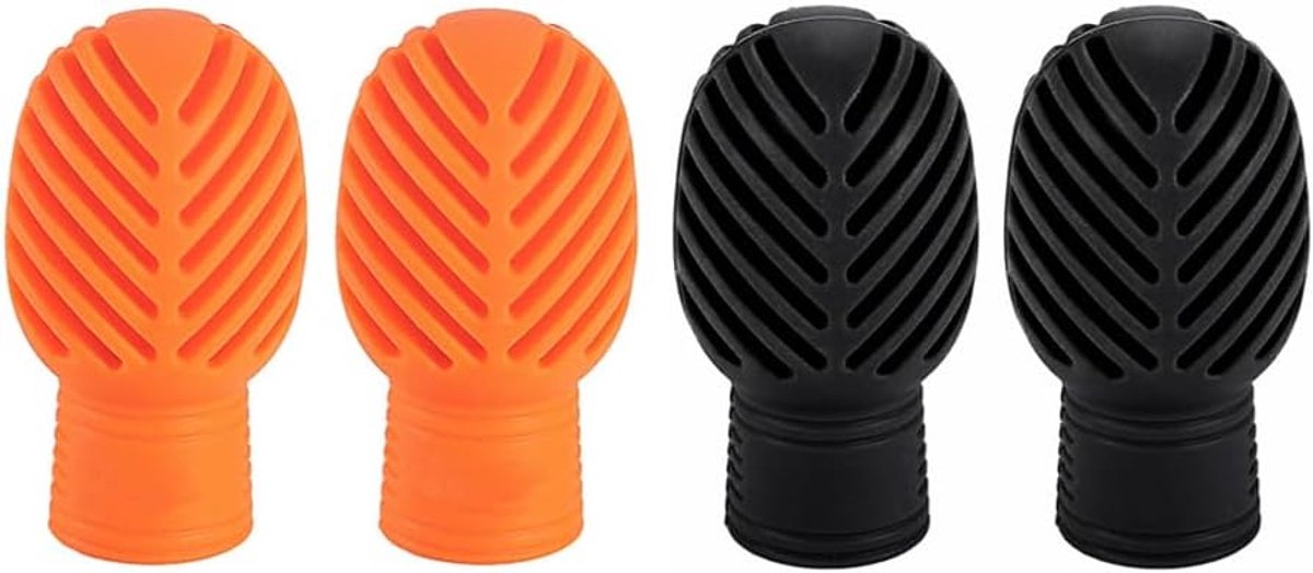 4 stuks Drum Mute Drum Demper Siliconen Drumstick Stille Oefentips Percussie Accessoire Mute Vervanging (Oranje/Zwart)