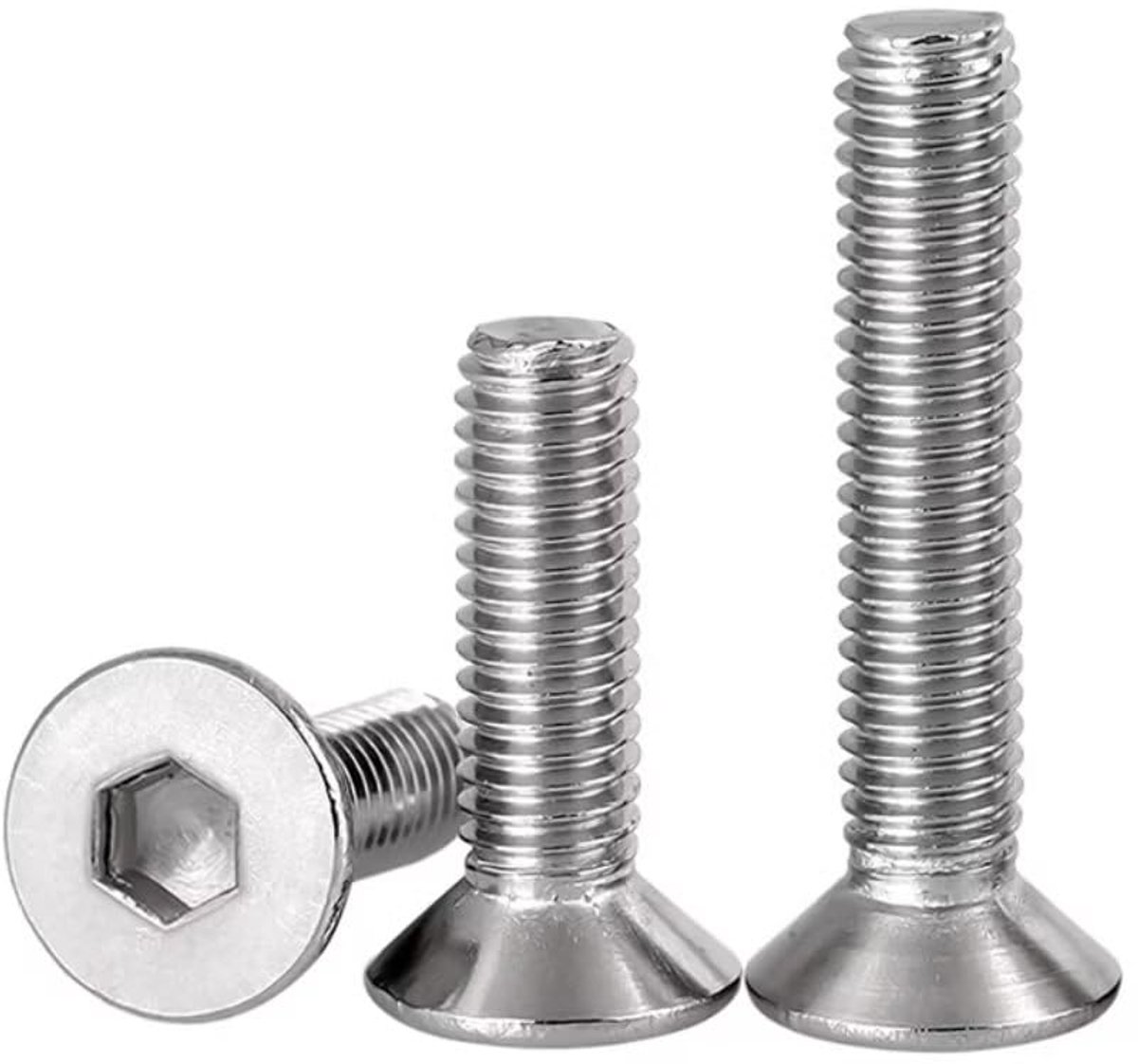 verzonken kop-machineschroef roestvrij staal (A2) platte kop inbusschroeven M1,6 x 5 mm (160 stuks)