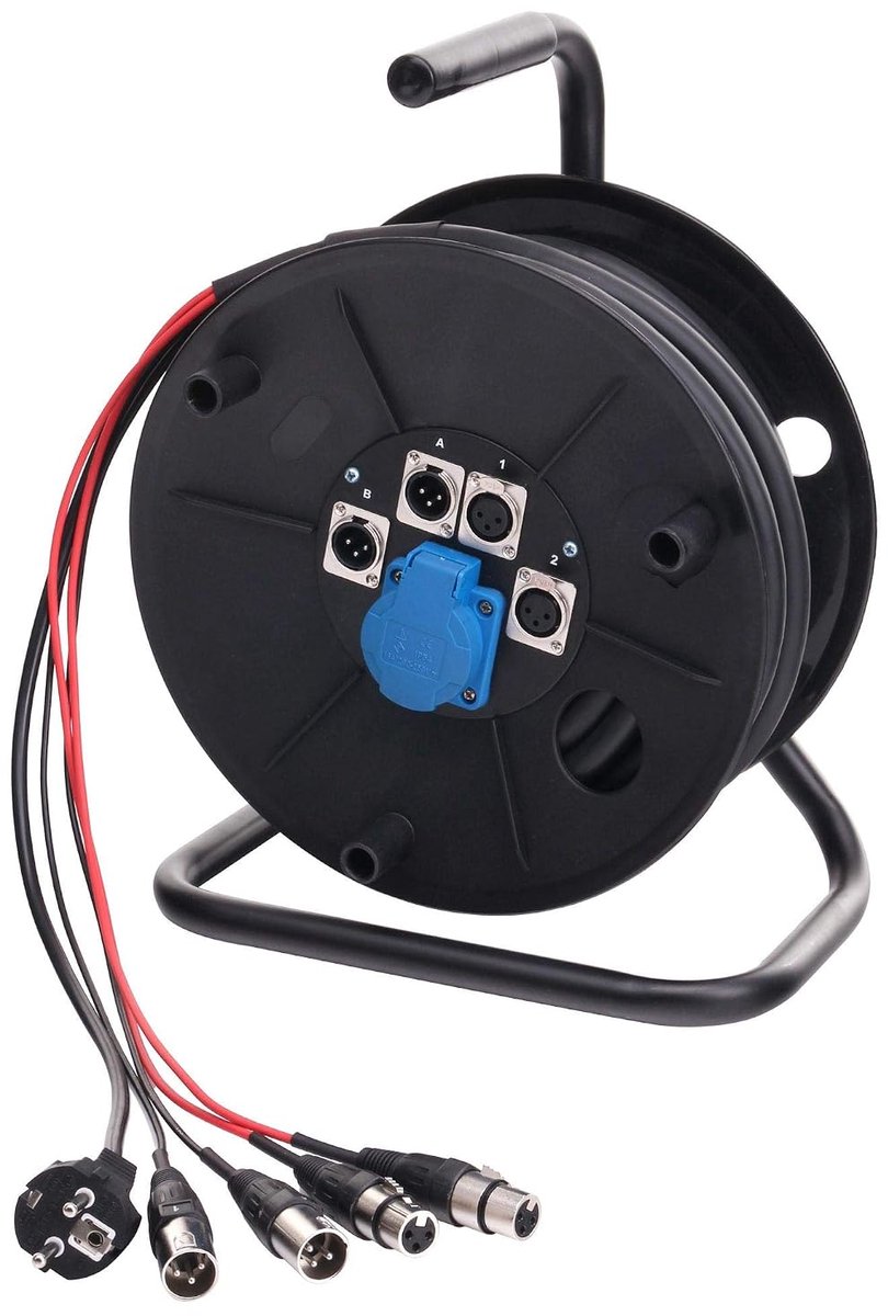 Stage Multicore DMC-15 2/2/1 XLR/AC 15m 2xSend, 2xReturn | 4 kanalen (2 x Send, Extra 230V-stopcontact met IP54-bescherming, Genummerde stekkers, Gesplitste kabel met trekontlasting