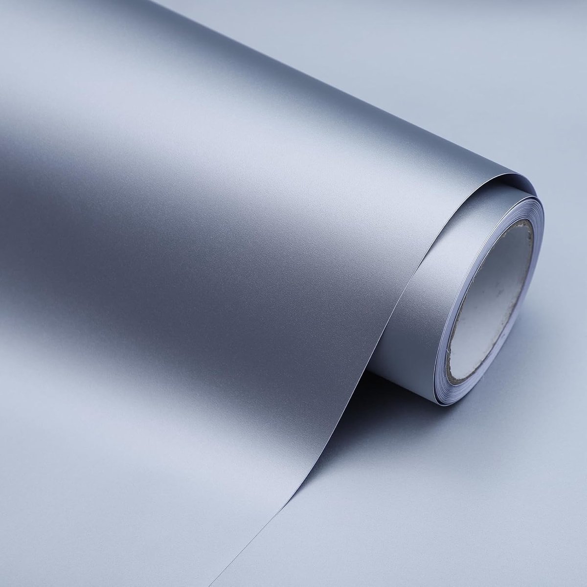 Behang, zilvergrijs, pvc-materiaal, slijtvast en waterdicht, geschikt voor meubels, keukenkasten en nog veel meer, 60 x 300 cm