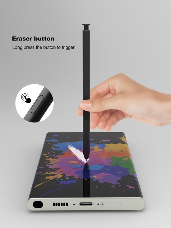 Stylus Pen voor Samsung Galaxy S22 Ultra 5G SM-S908, S22 Ultra S Pen vervangende kit met 4096 drukgevoeligheid, zonder Bluetooth, zwart — afbeelding 2