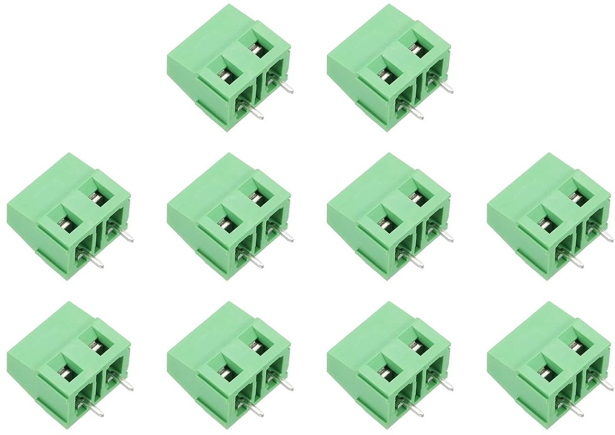 PCB-klemmenblokken, 10 stuks, schroefklem, 2-polig, 7,5 mm helling, 300 V, 10 A, voor elektronische projecten.