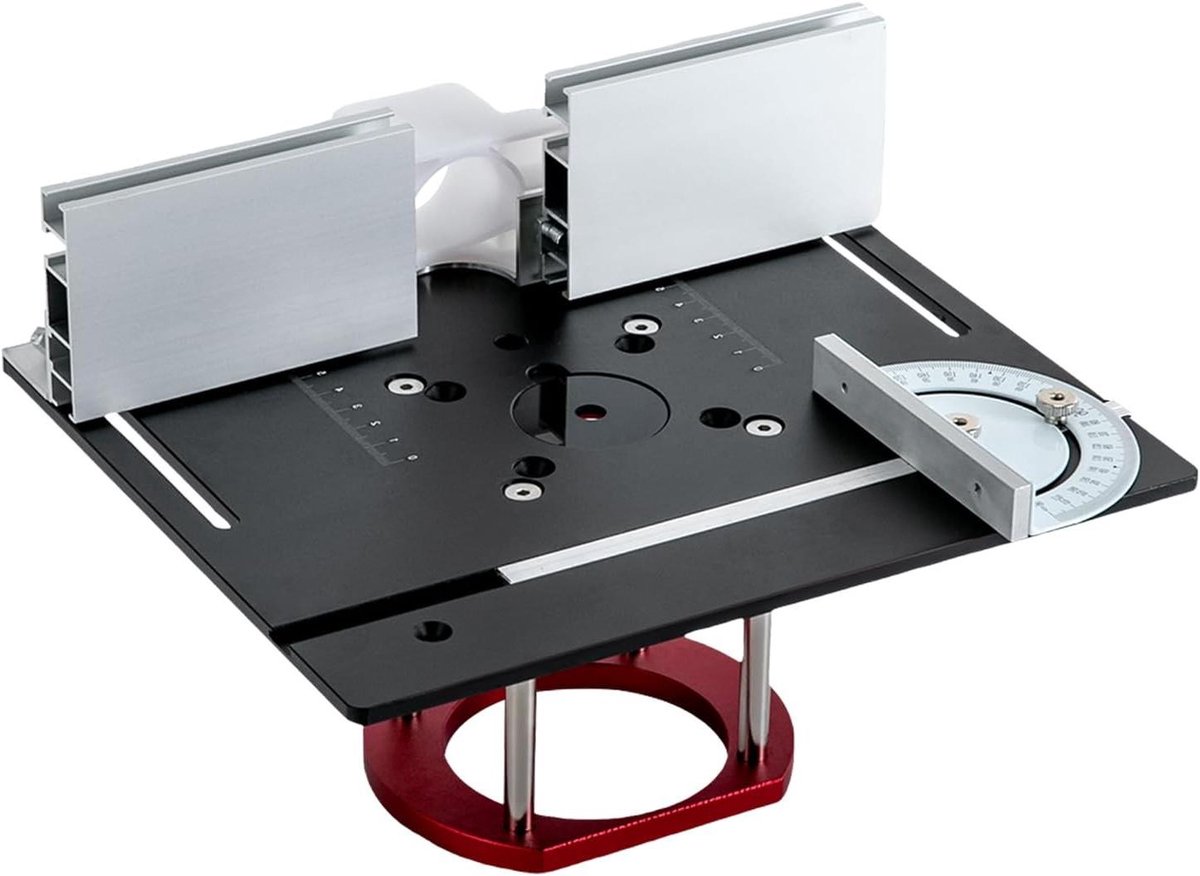 Routerlift - Routertafelblad Freestafel - Houtbewerking Precisie - Grote Hefbereik - 51 mm - Rood Zwart