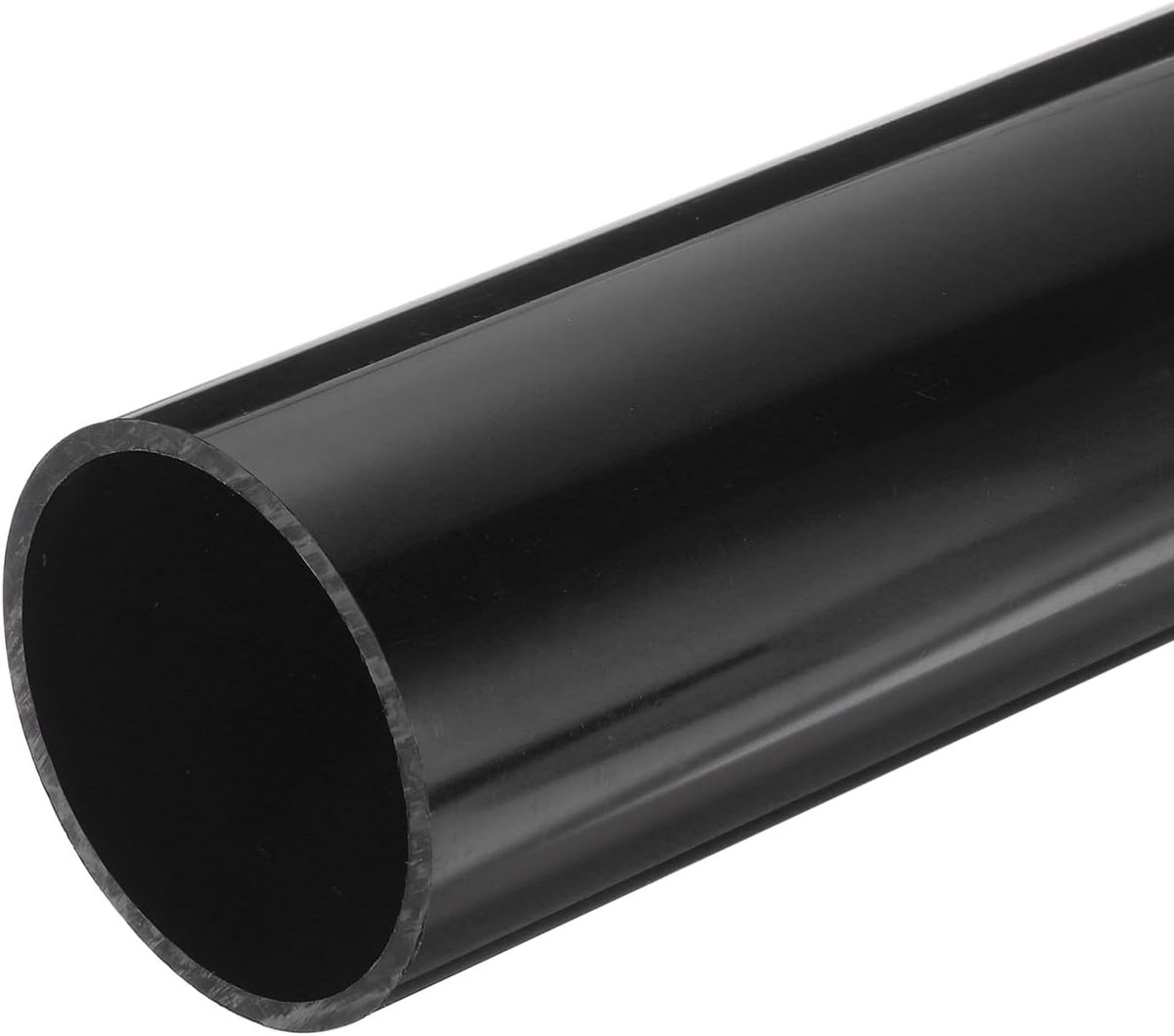 Pvc-buis, diameter 57 mm, lengte 0,2 m, ronde kunststof buis voor tuin, aquarium, waterleiding, kabelgoot, ventilatiebuis (zwart)