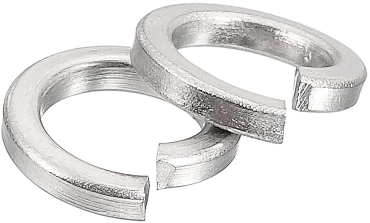 Borgringen met vering, M5 assortiment van gedeelde veiligheidsschijven van roestvrij staal 316 voor schroeven moeren, zilver