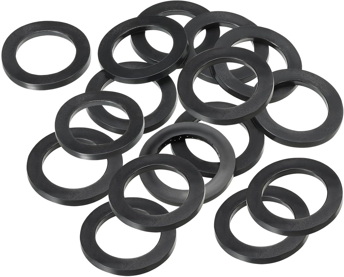 M30 rubberen sluitringen, rubberen afdichting, rond, 16 stuks, 30 mm ID, 39 mm OD, 3 mm dik, platte sluitringen, set, afdichtingsrubber voor kraanbuis, bevestigingsschroef, zwart
