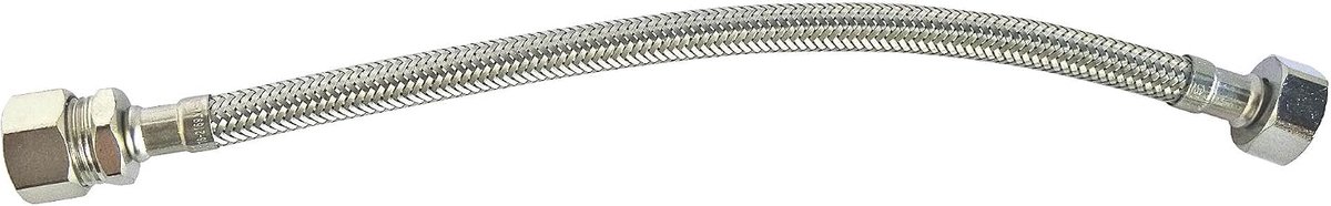 - Sanitaire Slang 300Mm - Bicone Aansluiting Voor Ø10Mm Koperen Buis - 1/2" Wartelmoer - Epdm Roestvrij Staal - Acs-Norm - Sterk, Flexibel En Duurzaam