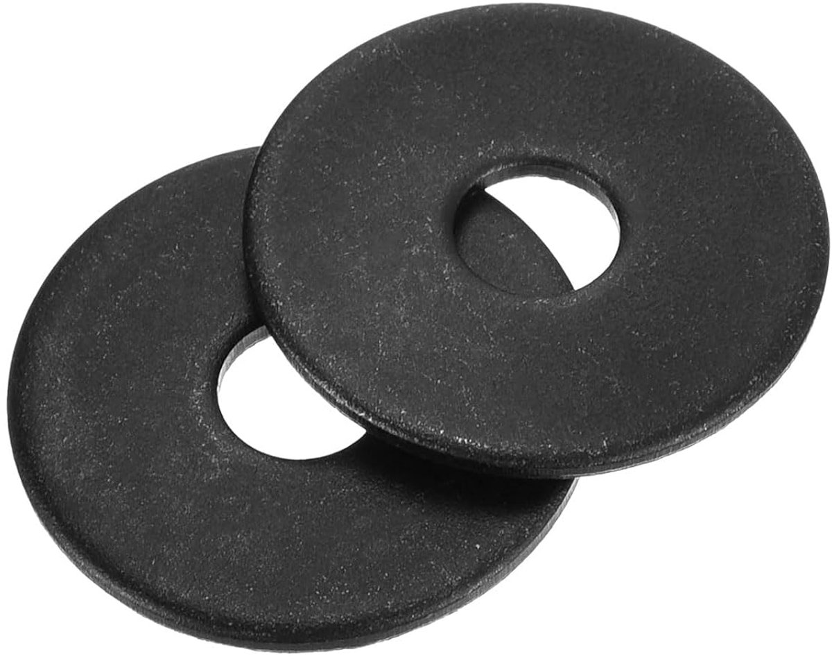 Set van 110 stuks, M4 x 16 x 1 mm, koolstofstaal, sluitringen, zwart geoxideerde platte afdichtingen, sluitringen, set voor schroeven, moeren, schroefdraadstang