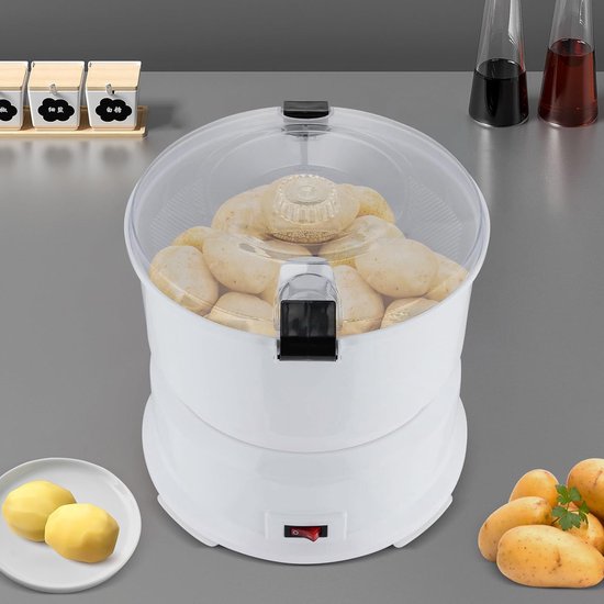Elektrische Aardappelschilmachine - Automatische Schilmachine Keuken - Snel Groenten Schillen - 85W Pure Koper Motor - 0.8 kg Capaciteit - Wit — afbeelding 5