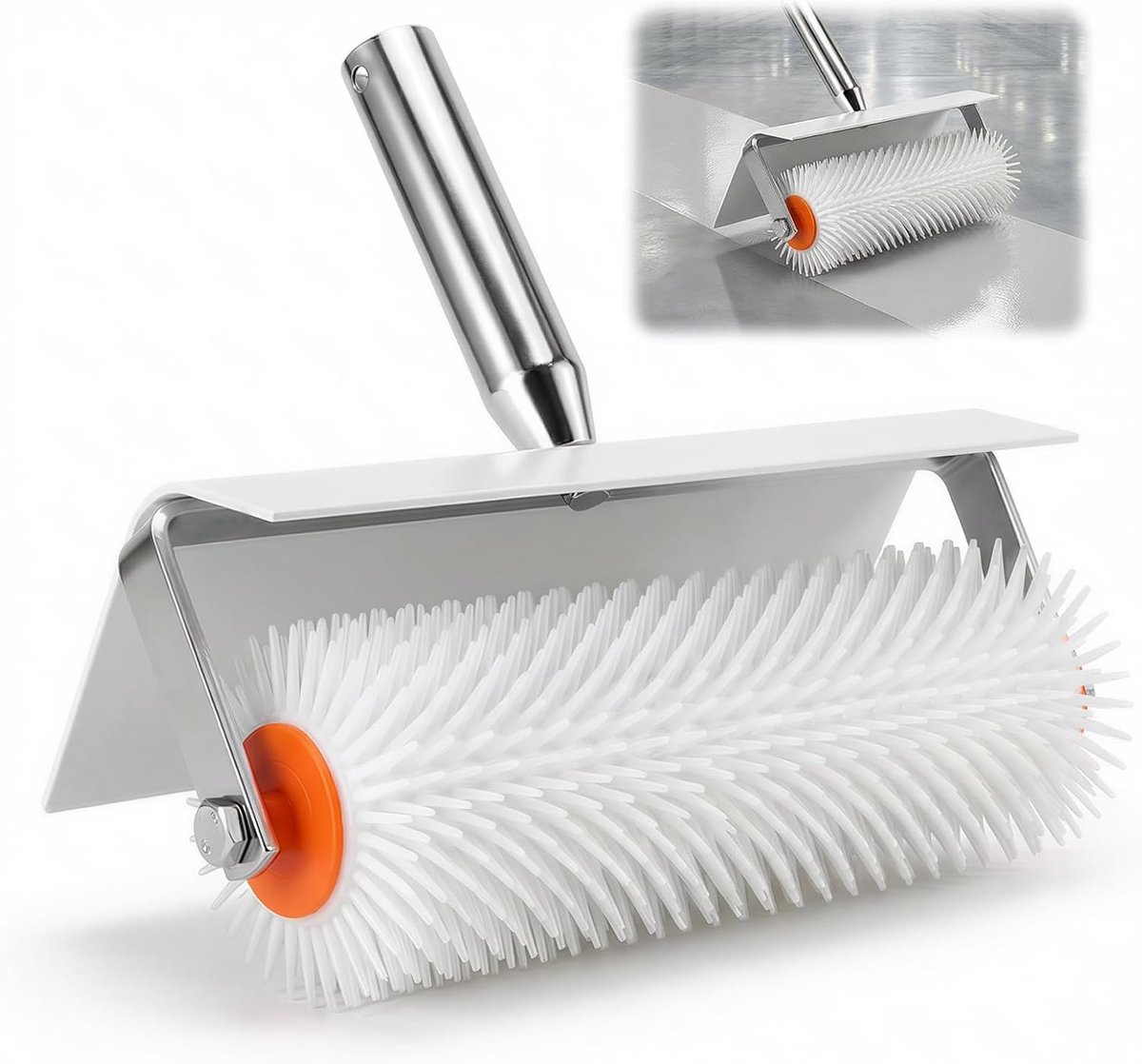 Compensatiemassa, 23 cm, ontluchtingsroller met spatbescherming, 20 mm spikes, professionele nagelroller voor het ontluchten van gladde oppervlakken