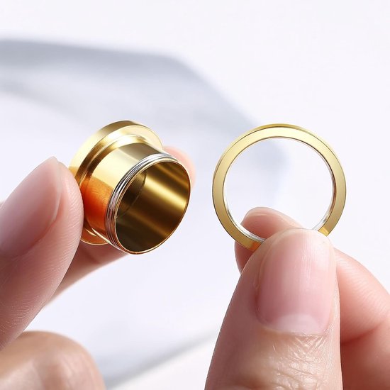 Tunnels Rvs 6G Oortunnels Mannen 4-20mm Rond met Matte Plugs en Tunnels Goud, 6mm, Roestvrij staal, Geen edelsteen — afbeelding 4